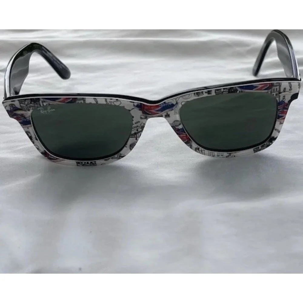 Ray-Ban Men’s Original Wayfarer Rare Special Series London Print Sunglasses RARE
